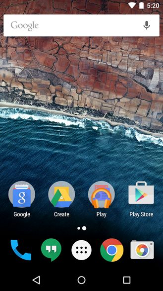 Fotografía - [Android M Feature Spotlight] Mode Démo Cuirs Notifications, ensembles de batterie à 100 et l'horloge à 05:20 - parfait pour les Captures d'écran